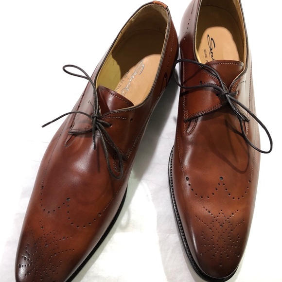 SANTONI MEN’S DERBY LACE UP SHOES SIZE: 11.5 - Picture 2 of 12